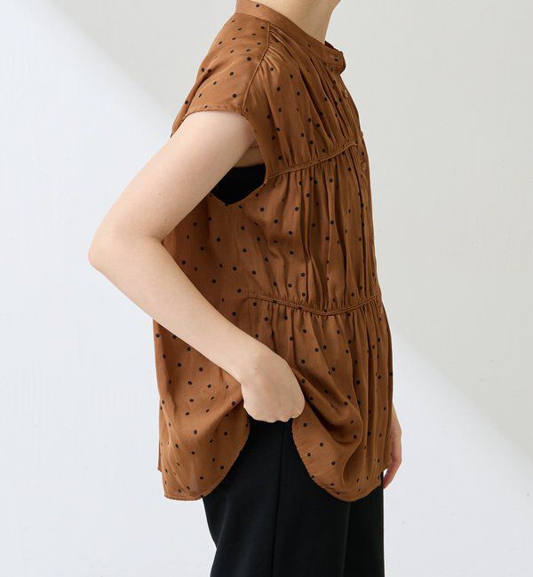  「サテンドットプリントブラウス」|シャツ・ブラウス|