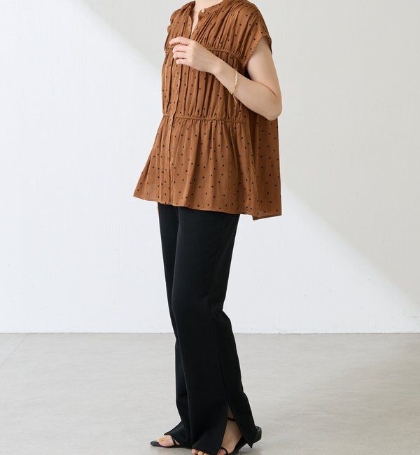  「サテンドットプリントブラウス」|シャツ・ブラウス|