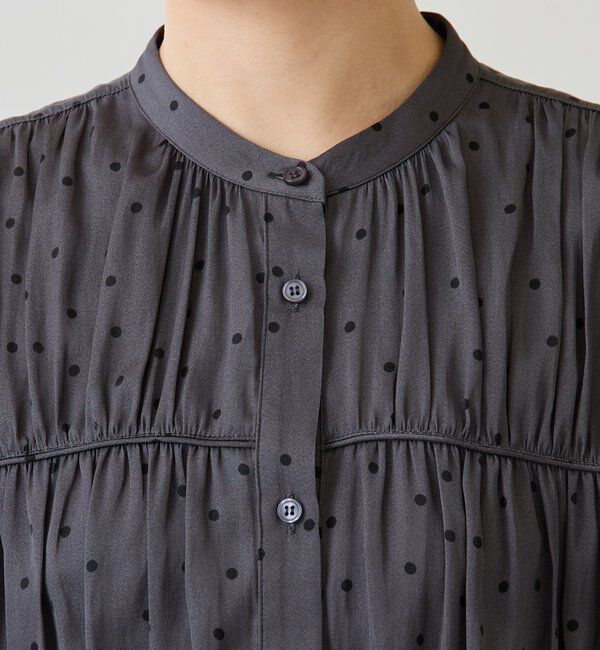  「サテンドットプリントブラウス」|シャツ・ブラウス|