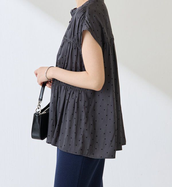  「サテンドットプリントブラウス」|シャツ・ブラウス|