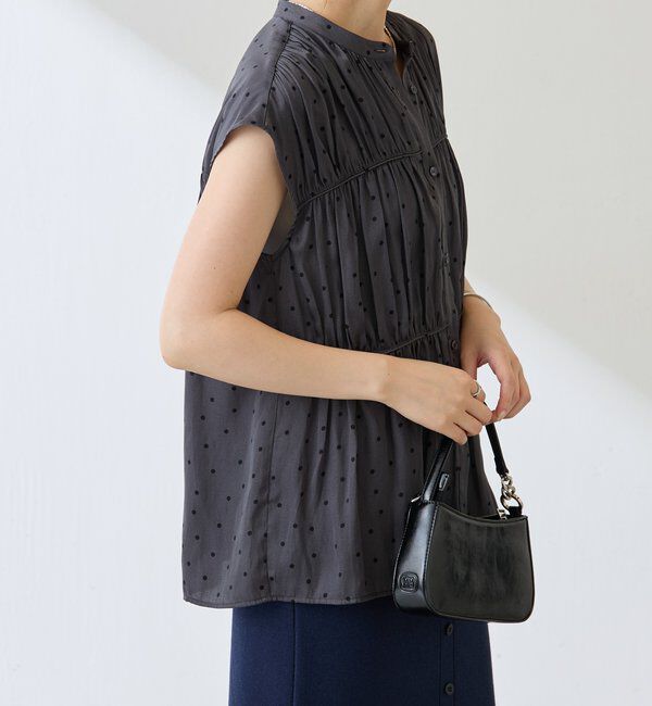  「サテンドットプリントブラウス」|シャツ・ブラウス|