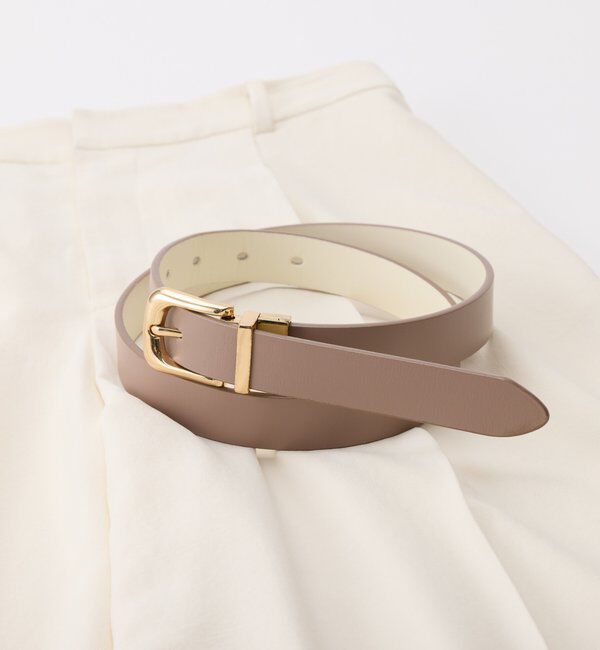  「【リバーシブルで使える】リバーシブルベルト」|ベルト|グレージュ