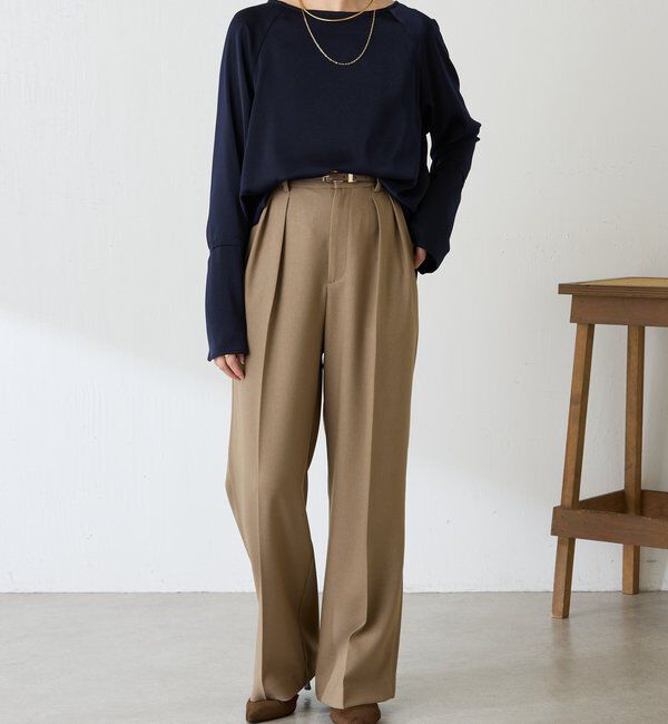  「袖フレアサテンブラウス」|シャツ・ブラウス|