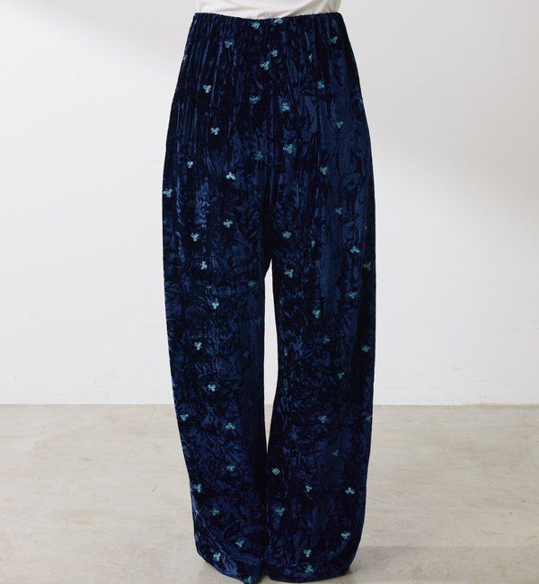  「クラッシュベロア刺繍パンツ」|チノ|