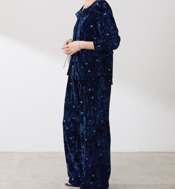  「クラッシュベロア刺繍パンツ」|チノ|