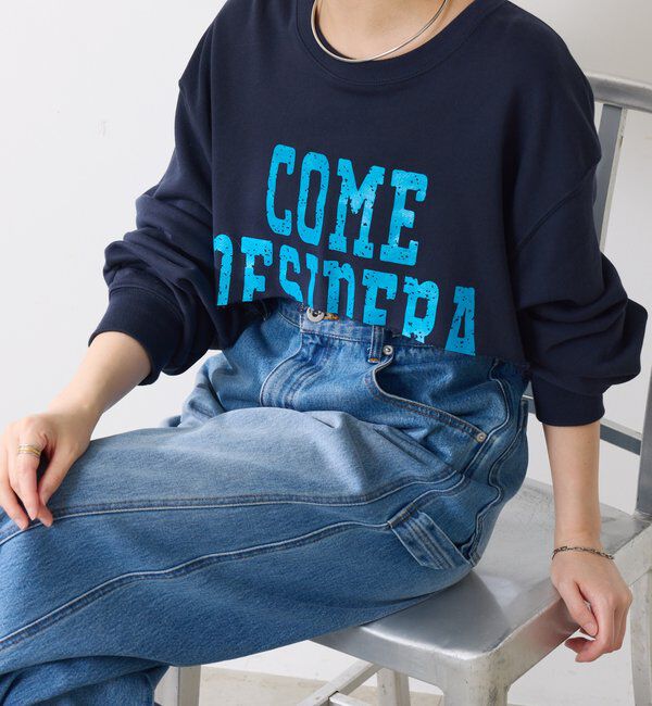  「カットオフショートロゴスウエット」|Tシャツ・カットソー|ネイビー