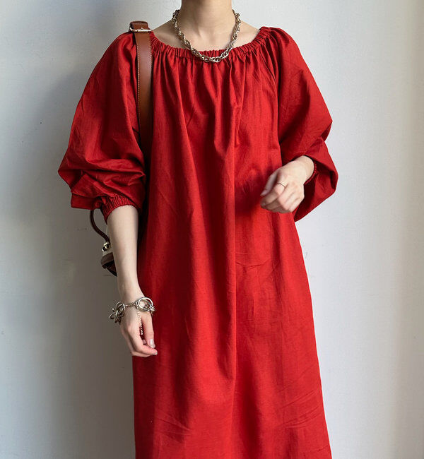  「コットンリネンオフショルワンピース」|ワンピース|