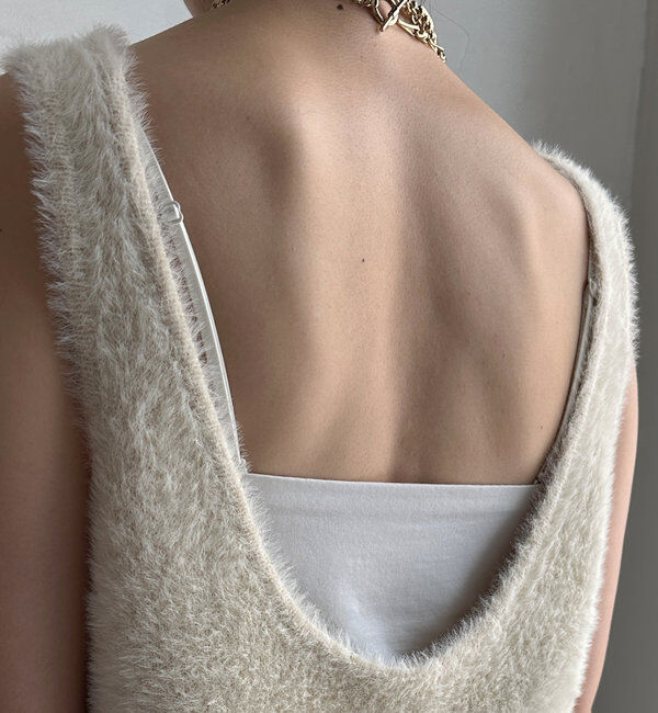  「前後2WAYシャギーニットタンクベスト」|ニット・セーター|