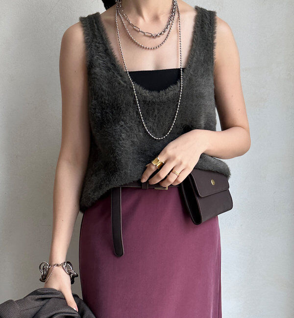  「前後2WAYシャギーニットタンクベスト」|ニット・セーター|