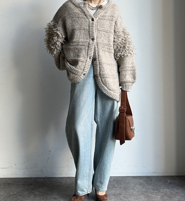  「【WEB限定】フリンジオーバーカーディガン」|カーディガン|