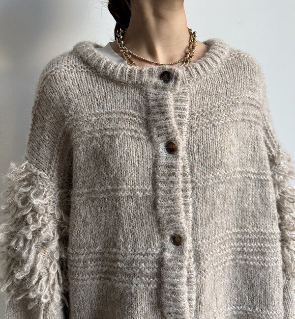  「【WEB限定】フリンジオーバーカーディガン」|カーディガン|