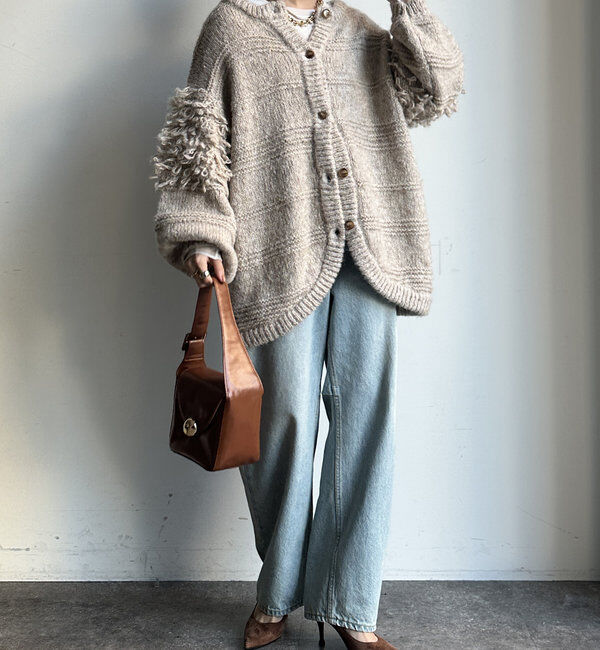  「【WEB限定】フリンジオーバーカーディガン」|カーディガン|