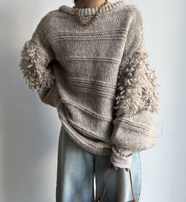  「【WEB限定】フリンジオーバーカーディガン」|カーディガン|