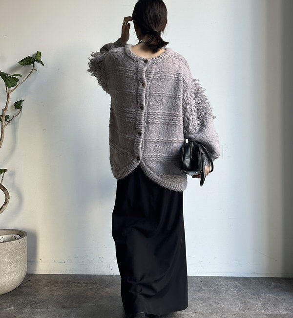  「【WEB限定】フリンジオーバーカーディガン」|カーディガン|