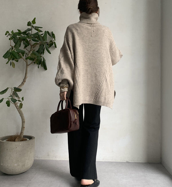  「【WEB限定】ケーブルタートルニット」|ニット・セーター|