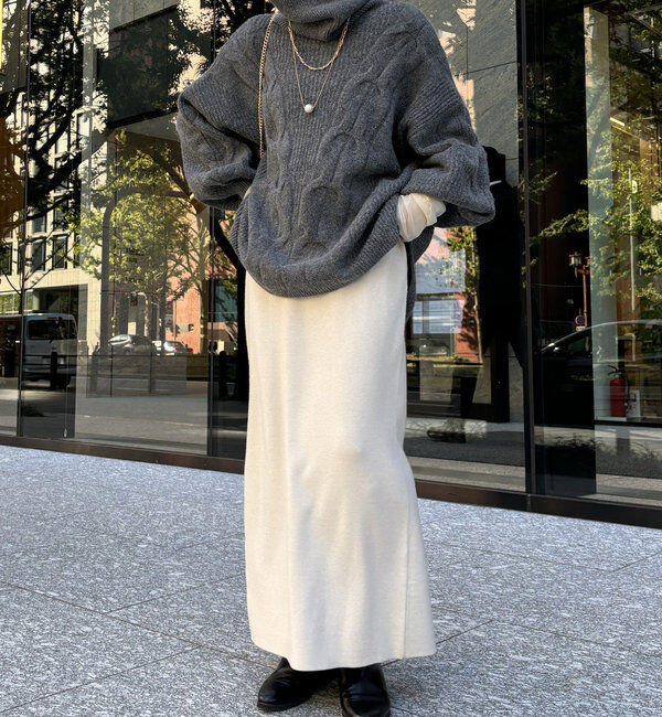  「【WEB限定】ケーブルタートルニット」|ニット・セーター|