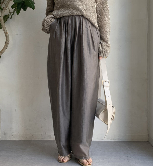  「【WEB限定】シアーリヨセルスリータックパンツ」|チノ|