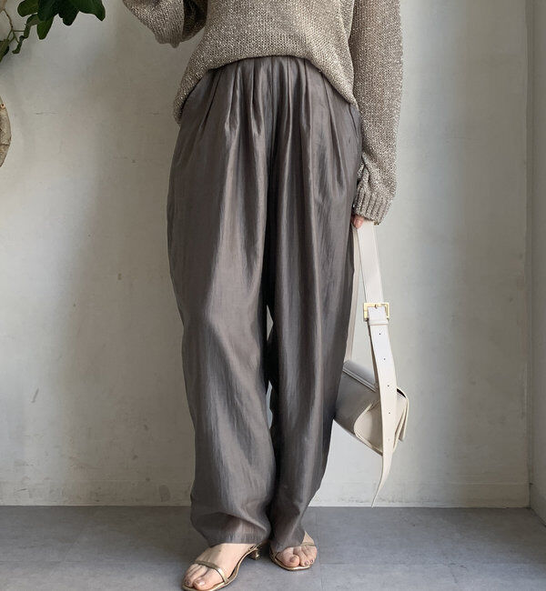  「【WEB限定】シアーリヨセルスリータックパンツ」|チノ|