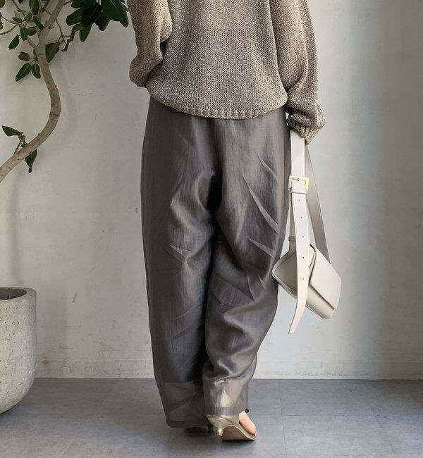  「【WEB限定】シアーリヨセルスリータックパンツ」|チノ|