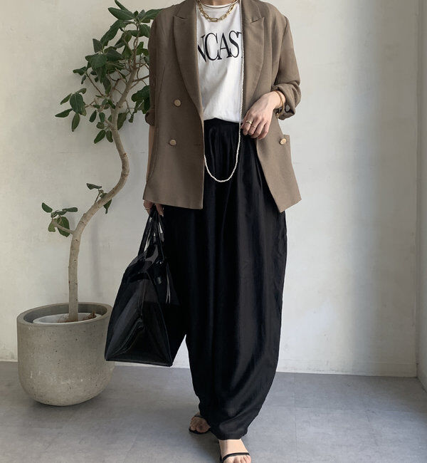  「【WEB限定】シアーリヨセルスリータックパンツ」|チノ|