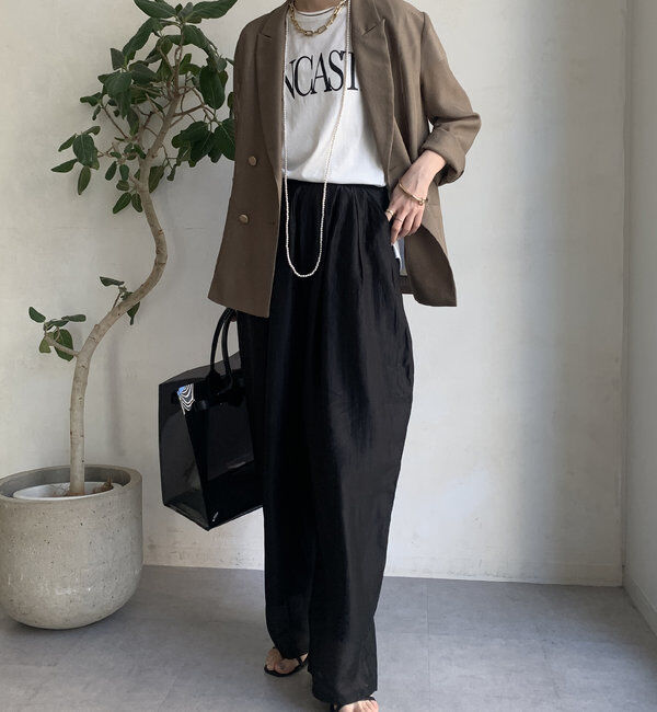  「【WEB限定】シアーリヨセルスリータックパンツ」|チノ|