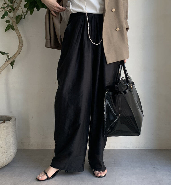  「【WEB限定】シアーリヨセルスリータックパンツ」|チノ|