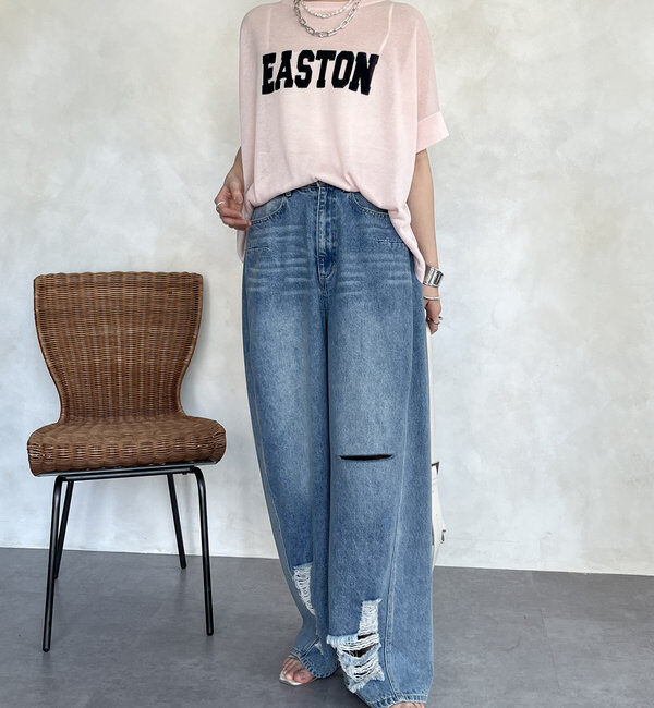  「前後2WAYシアーインターシャEASTONロゴニット」|ニット・セーター|