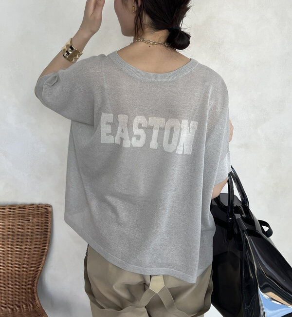  「前後2WAYシアーインターシャEASTONロゴニット」|ニット・セーター|グレー