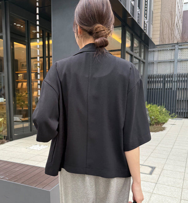  「接触冷感5分袖ジャケット」|テーラードジャケット|
