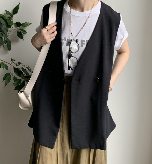  「【WEB限定】接触冷感ベスト」|ベスト・ジレ|チャコールグレー