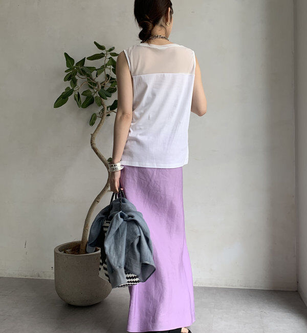  「チュール切替タンク」|Tシャツ・カットソー|