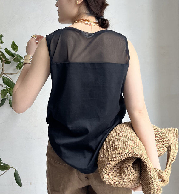  「チュール切替タンク」|Tシャツ・カットソー|