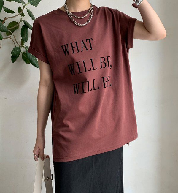  「【WEB限定】 汗染み防止加工フロッキーロゴTEE」|Tシャツ・カットソー|ブラウン