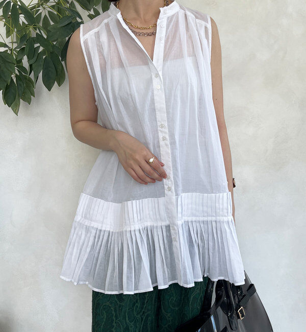  「プリーツ切替タンクブラウス」|シャツ・ブラウス|