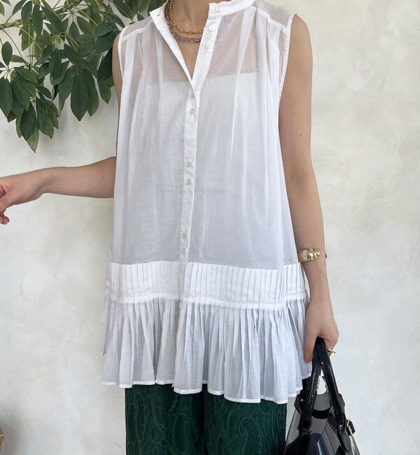  「プリーツ切替タンクブラウス」|シャツ・ブラウス|