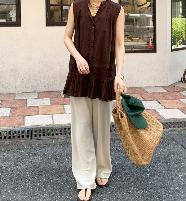  「プリーツ切替タンクブラウス」|シャツ・ブラウス|