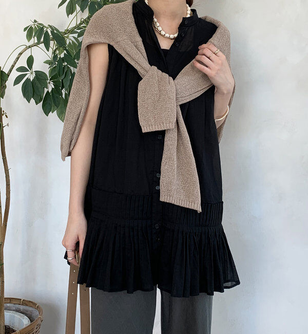  「プリーツ切替タンクブラウス」|シャツ・ブラウス|