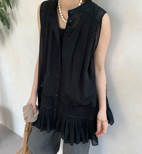  「プリーツ切替タンクブラウス」|シャツ・ブラウス|