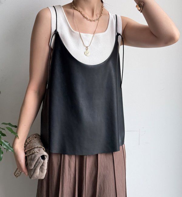  「【WEB限定】フェイクレザービスチェ」|シャツ・ブラウス|