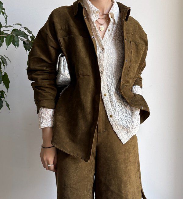  「【セットアップ対応】フェイクスエードジャケット」|ブルゾン・スタジャン|