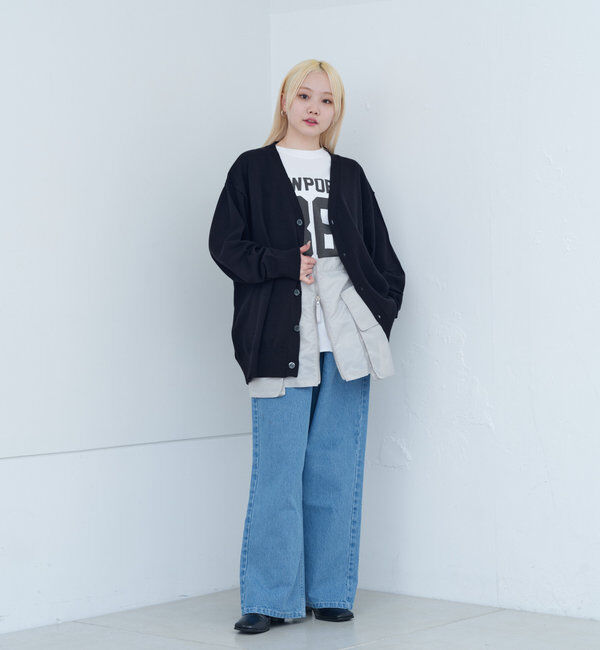  「【WHIMSIC/2サイズ展開】タックワイドデニムパンツ」|デニム|