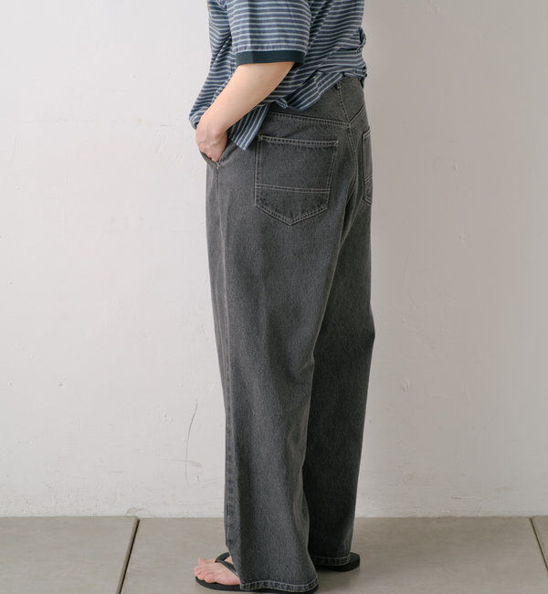  「【WHIMSIC/2サイズ展開】タックワイドデニムパンツ」|デニム|