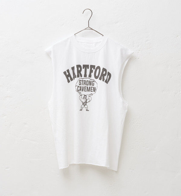  「【WHIMSIC/新色追加】ロゴプリントスリーブレスTシャツ」|キャミソール|