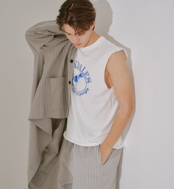  「【WHIMSIC/新色追加】ロゴプリントスリーブレスTシャツ」|キャミソール|