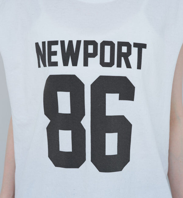  「【WHIMSIC/新色追加】ロゴプリントスリーブレスTシャツ」|キャミソール|