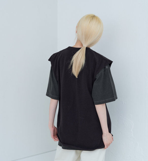  「【WHIMSIC/新色追加】ロゴプリントスリーブレスTシャツ」|キャミソール|