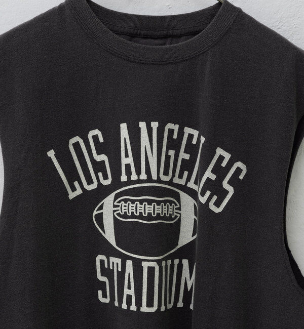  「【WHIMSIC/新色追加】ロゴプリントスリーブレスTシャツ」|キャミソール|