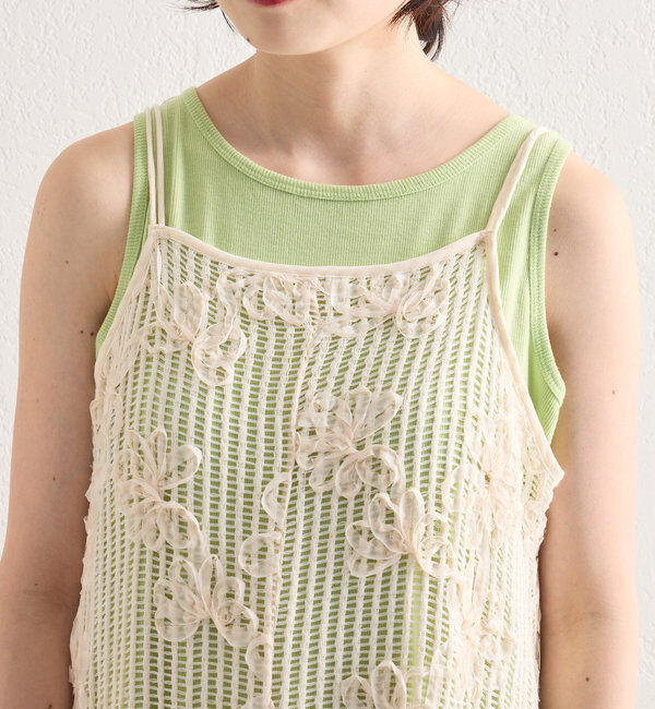  「【低身長サイズ追加】フラワーレースキャミワンピース&times;タンクワンピースSET」|その他|