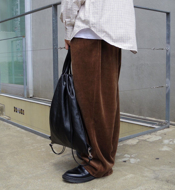  「【WHIMSIC/2サイズ/SETUP対応】ベロアルーズフィットイージーパンツ」|チノ|