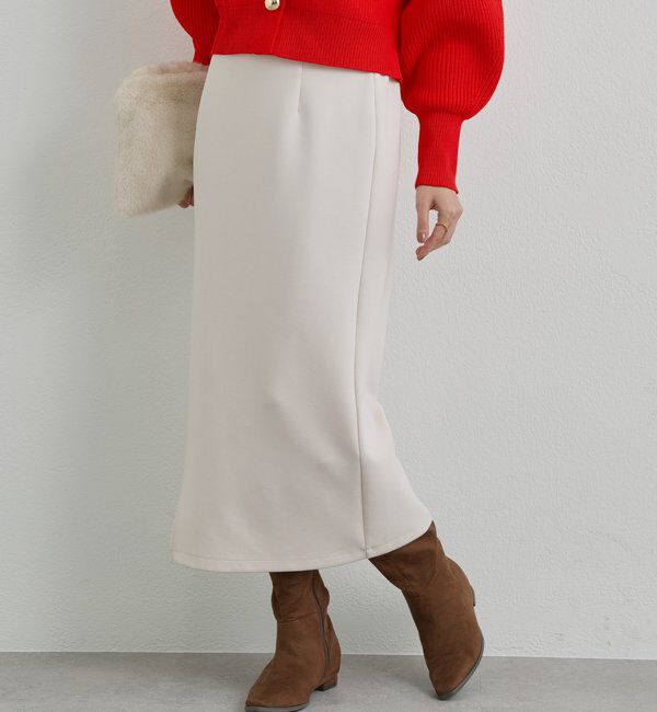  「《累計販売１万枚突破！・全骨格着やせ》スリットダンボールナロースカート」|スカート|